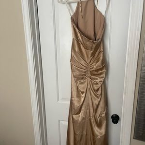 Davis Bridal -Champagne Satin Bridesmaids dress